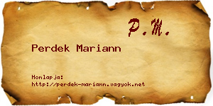 Perdek Mariann névjegykártya